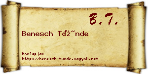 Benesch Tünde névjegykártya